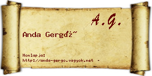 Anda Gergő névjegykártya